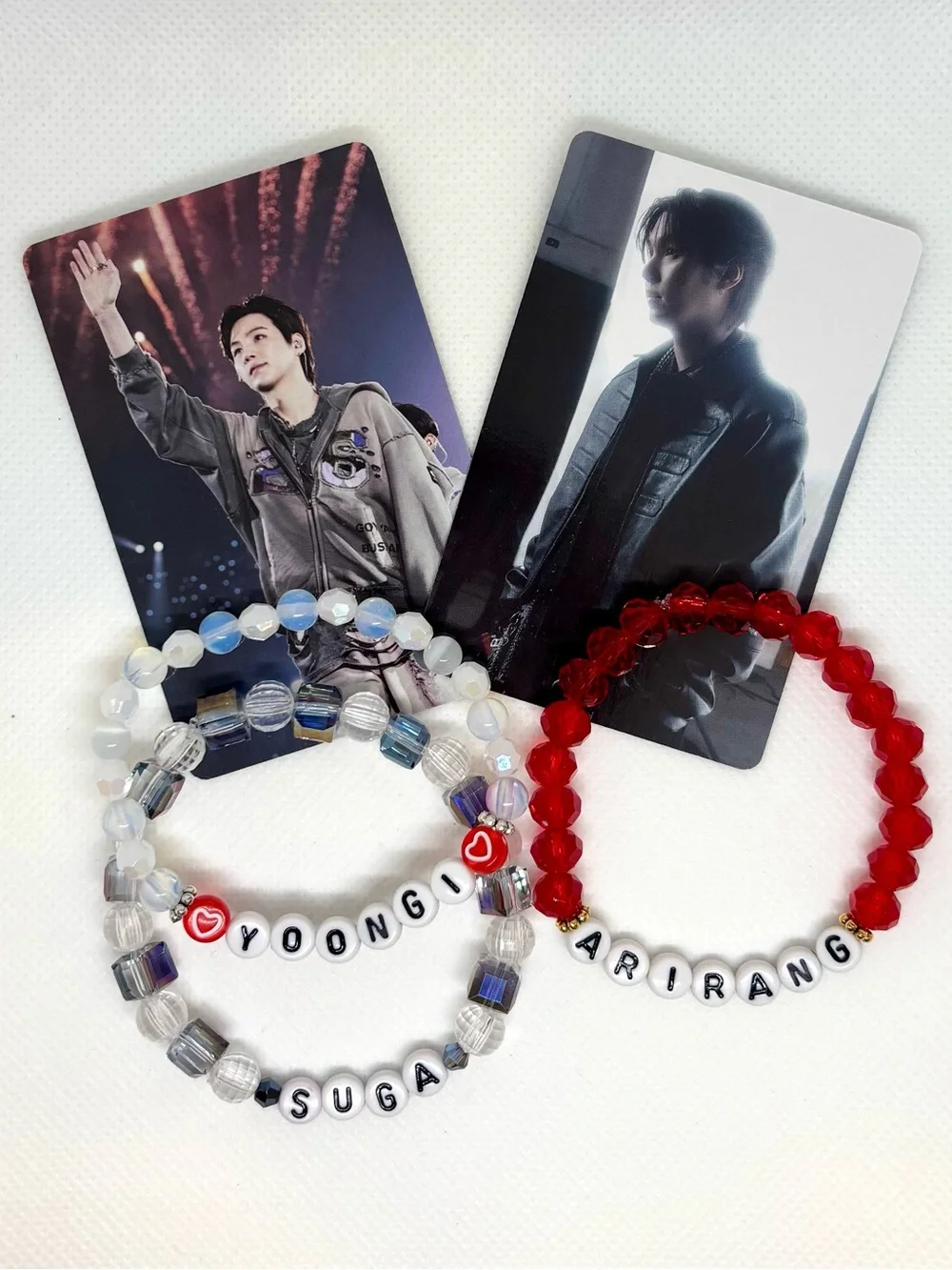 (5pcs) BTS SUGA YOONGI BIAS BUNDLE Photocard Bracelet ARIRANG 2026